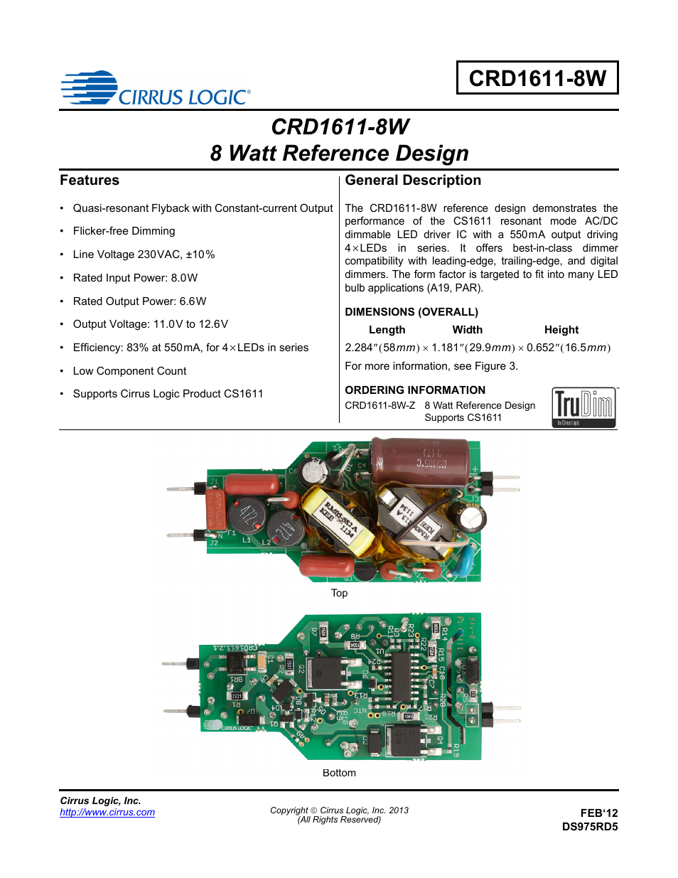 Cirrus Logic CRD1611-8W User Manual | 25 pages