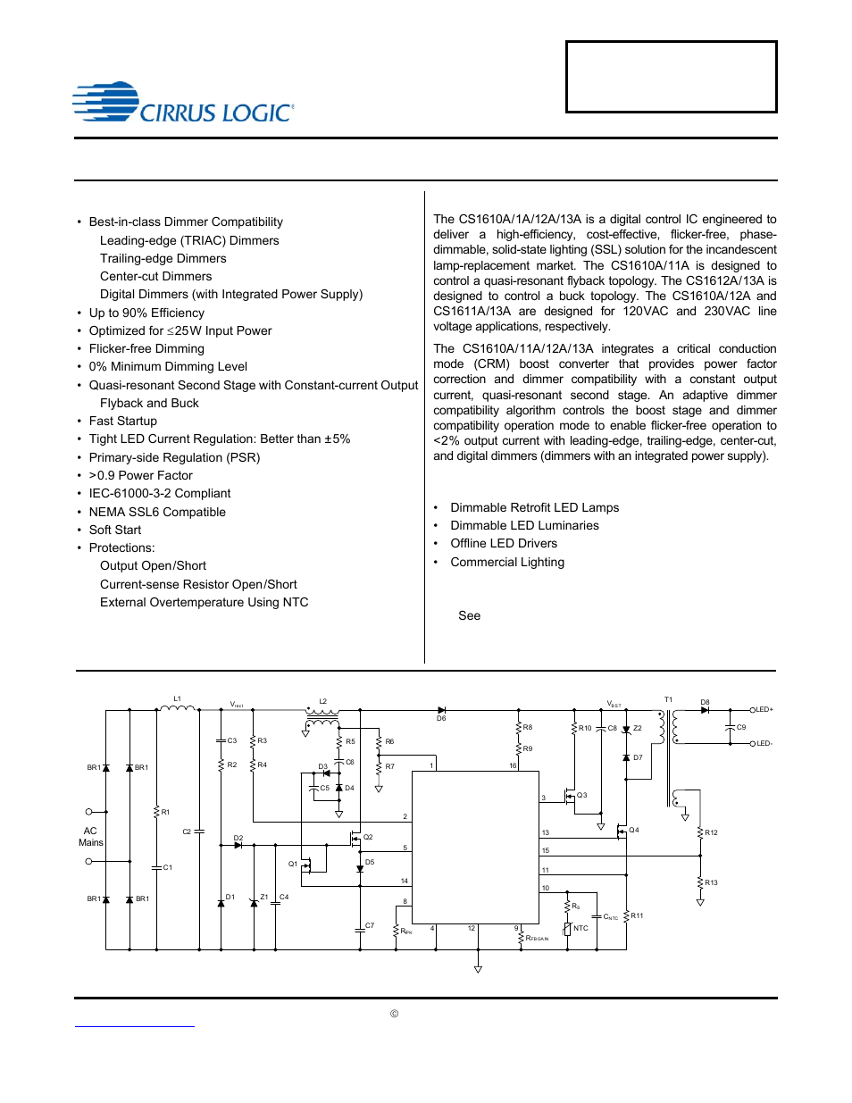 Cirrus Logic CS1613A User Manual | 18 pages