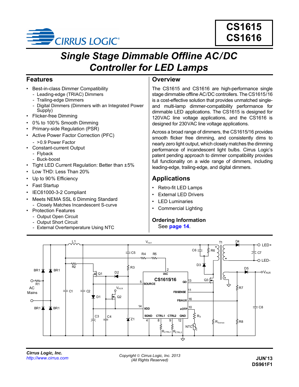 Cirrus Logic CS1616 User Manual | 16 pages