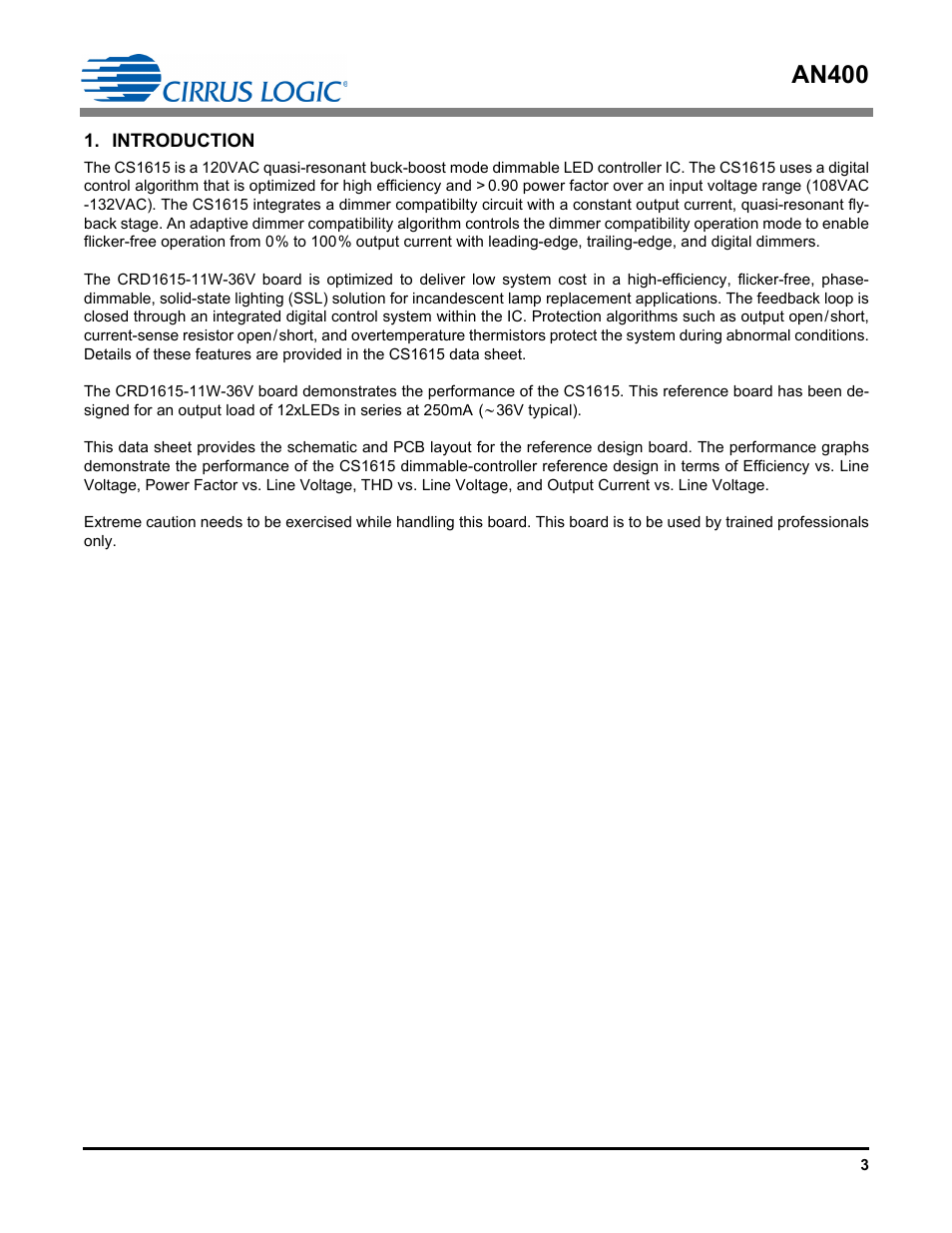 Introduction, An400 | Cirrus Logic AN400 User Manual | Page 3 / 15