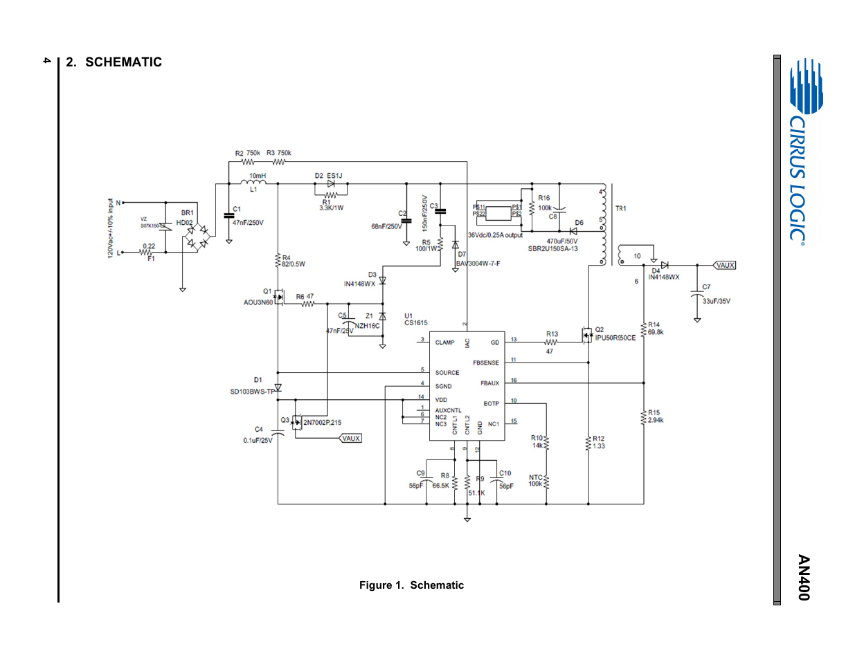 Schematic | Cirrus Logic AN400 User Manual | Page 4 / 15