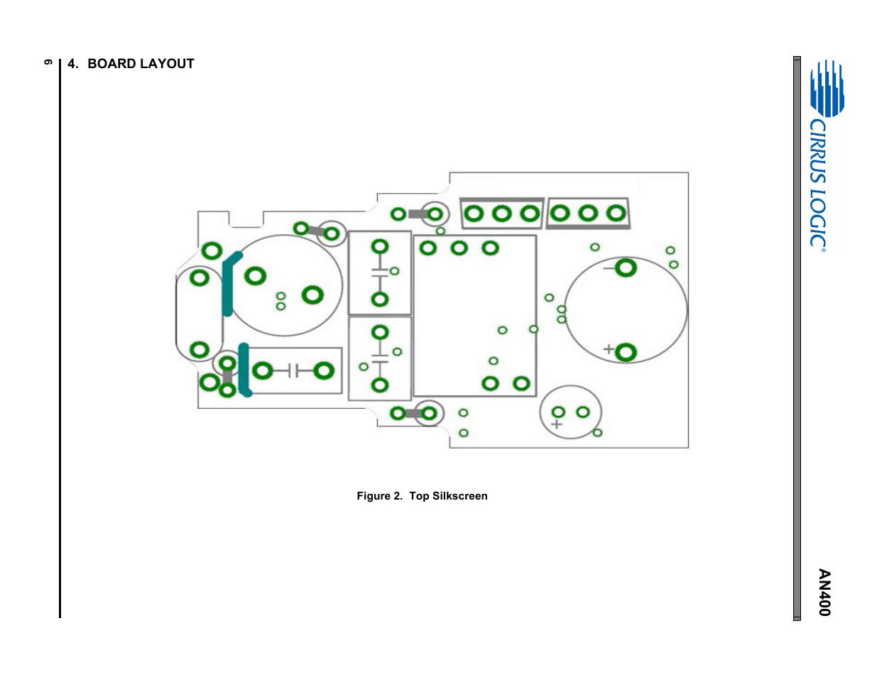 Board layout, An400 | Cirrus Logic AN400 User Manual | Page 6 / 15