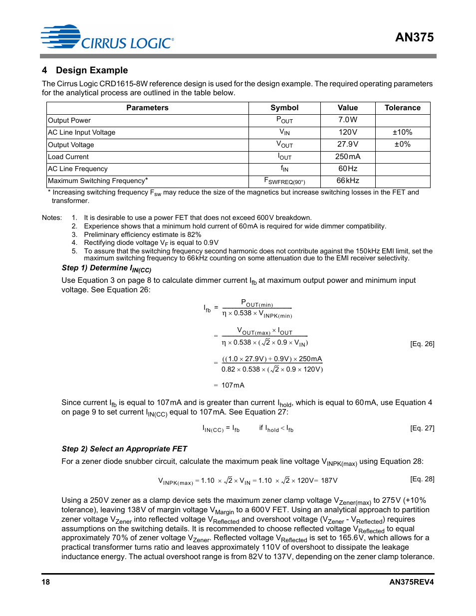 4 design example, An375 | Cirrus Logic AN375 User Manual | Page 18 / 27