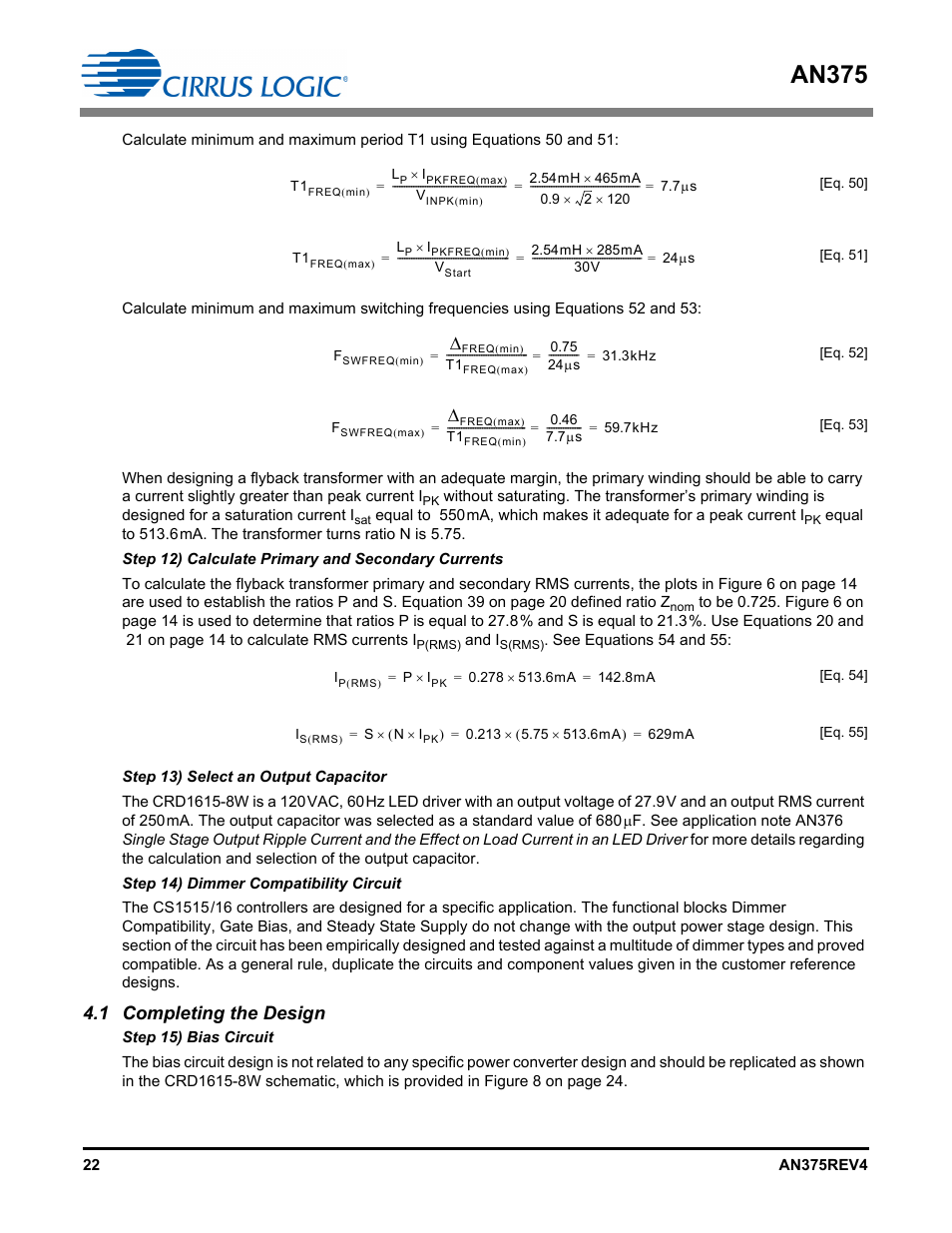1 completing the design, An375 | Cirrus Logic AN375 User Manual | Page 22 / 27