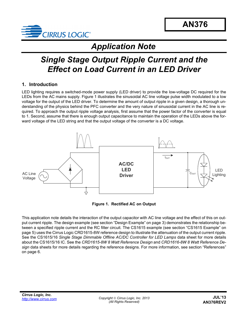 Cirrus Logic AN376 User Manual | 9 pages