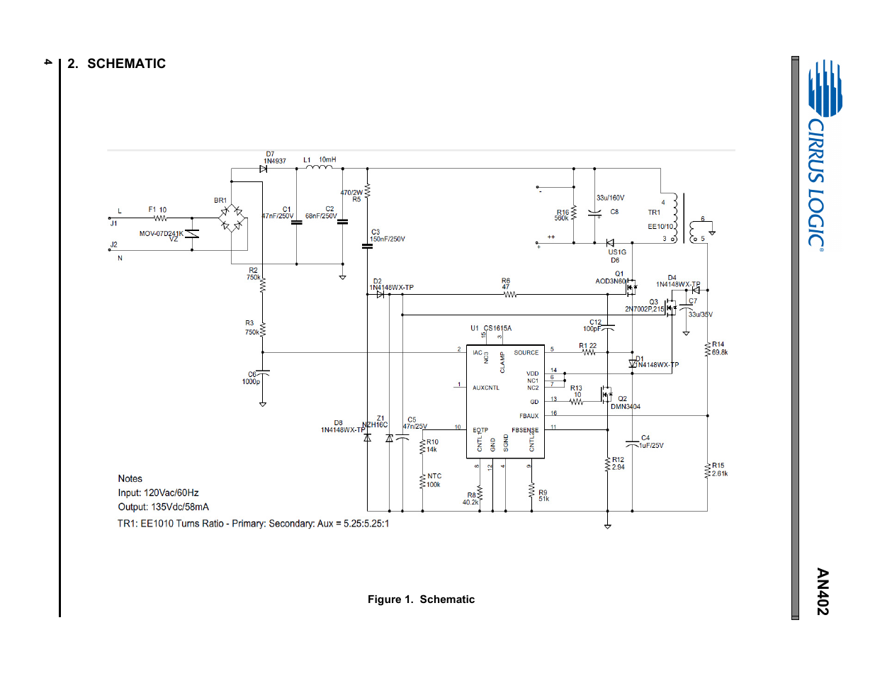 Schematic | Cirrus Logic AN402 User Manual | Page 4 / 14