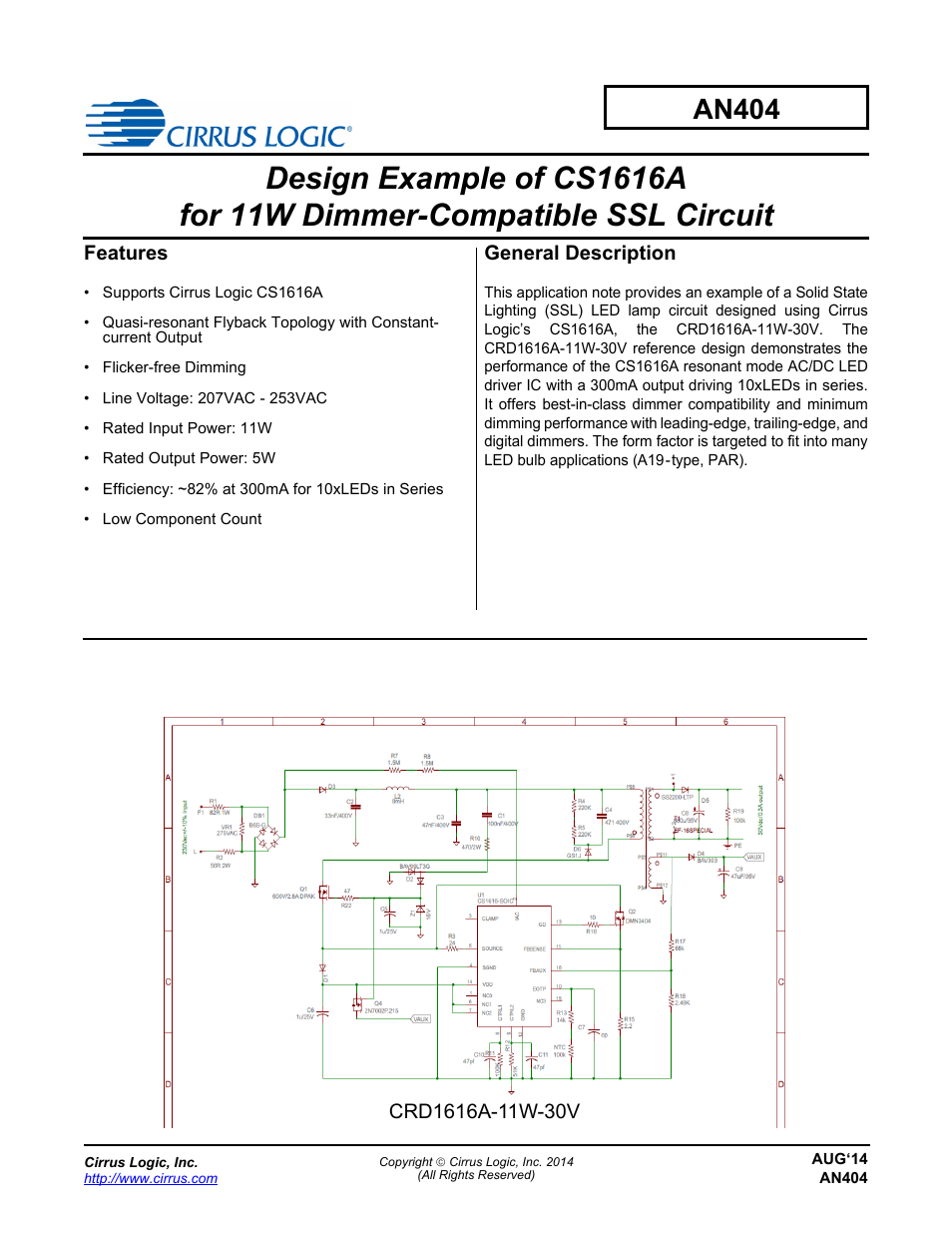 Cirrus Logic AN404 User Manual | 15 pages