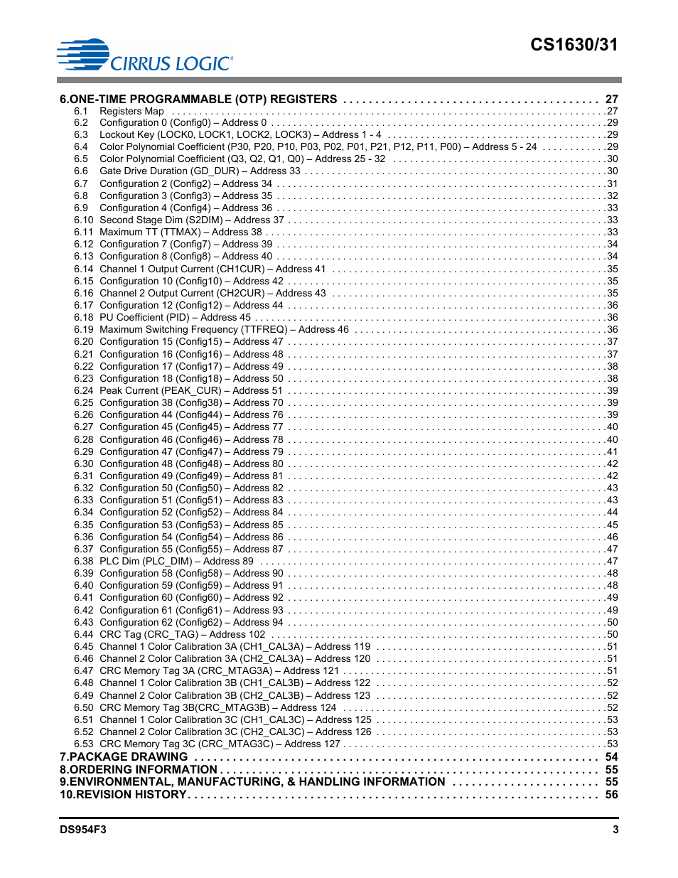 Cirrus Logic CS1631 User Manual | Page 3 / 56