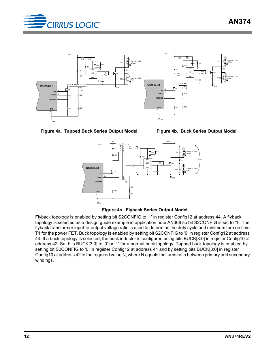 An374, Figure 4c. flyback series output model | Cirrus Logic AN374 User Manual | Page 12 / 35