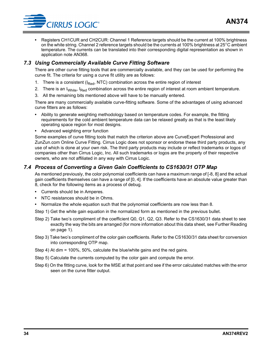 An374 | Cirrus Logic AN374 User Manual | Page 34 / 35