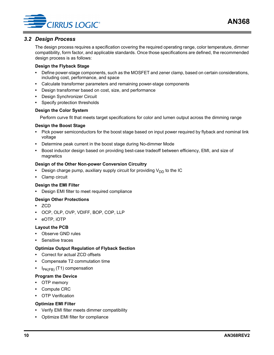 2 design process, An368 | Cirrus Logic AN368 User Manual | Page 10 / 80