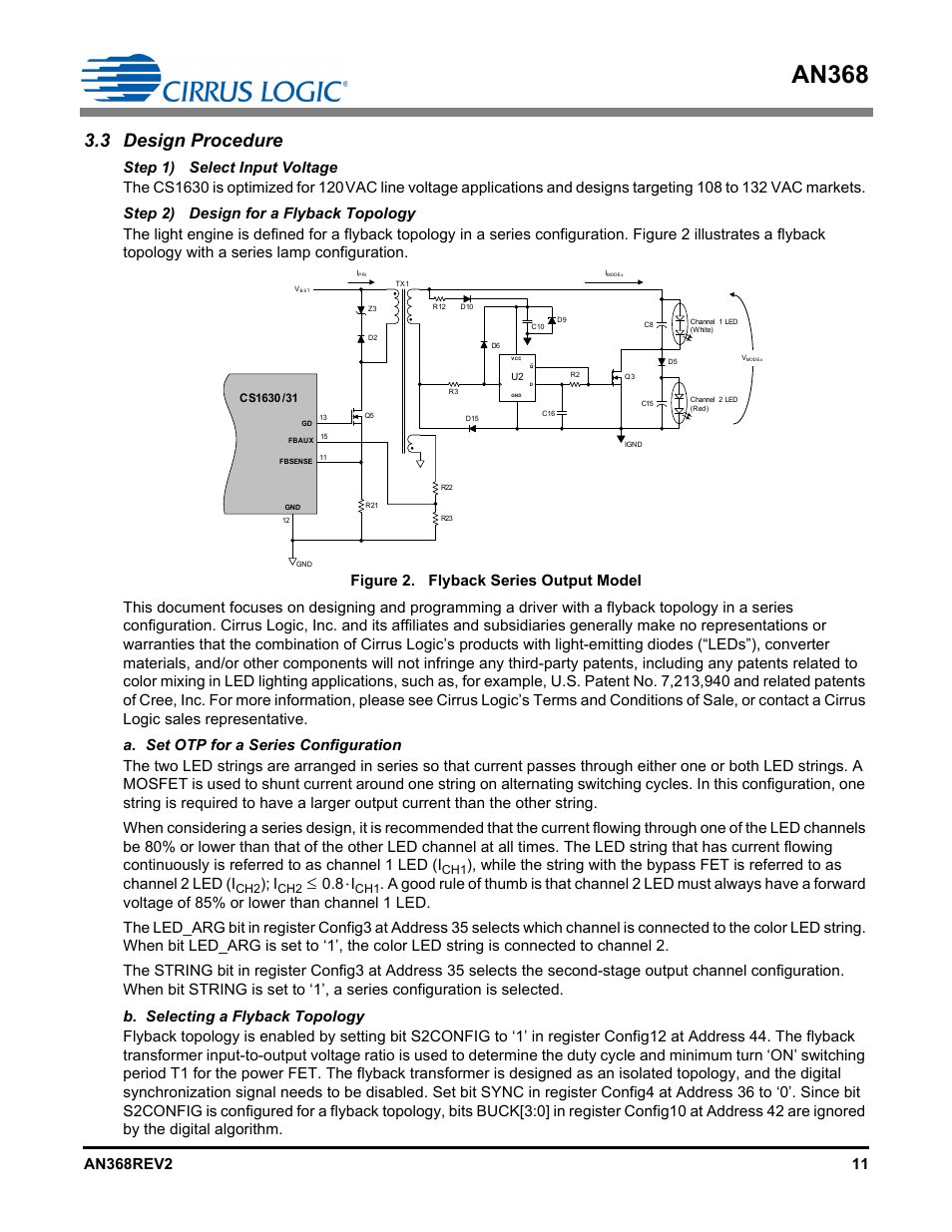 3 design procedure, An368, Figure 2. flyback series output model | Cirrus Logic AN368 User Manual | Page 11 / 80