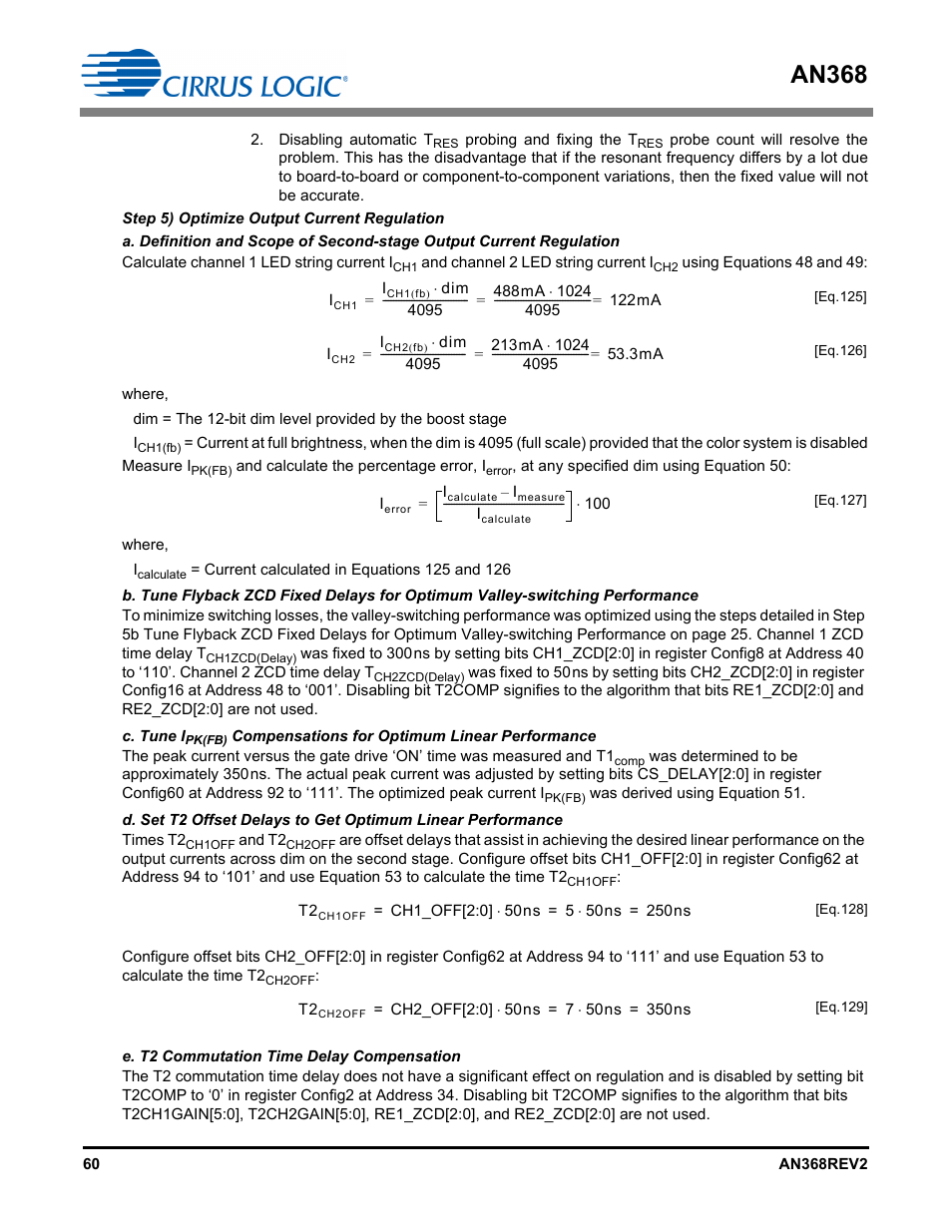 Step 5) optimize output current regulation, C. tune i, Pk(fb | An368 | Cirrus Logic AN368 User Manual | Page 60 / 80