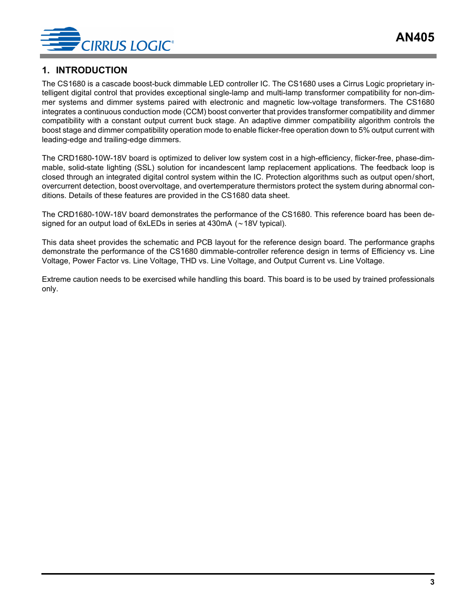 Introduction, An405 | Cirrus Logic AN405 User Manual | Page 3 / 13