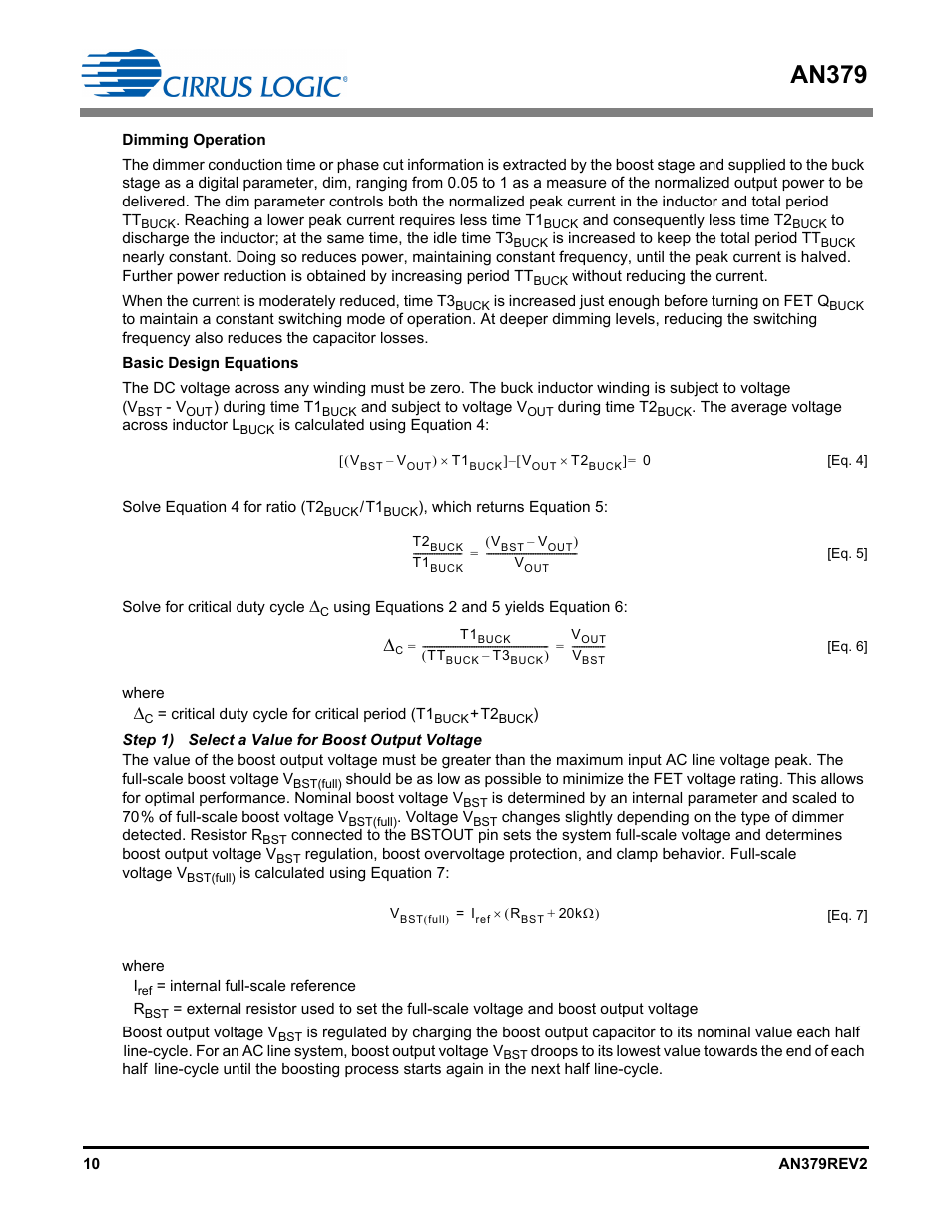 Step 1) select a value for boost output voltage, An379 | Cirrus Logic AN379 User Manual | Page 10 / 31