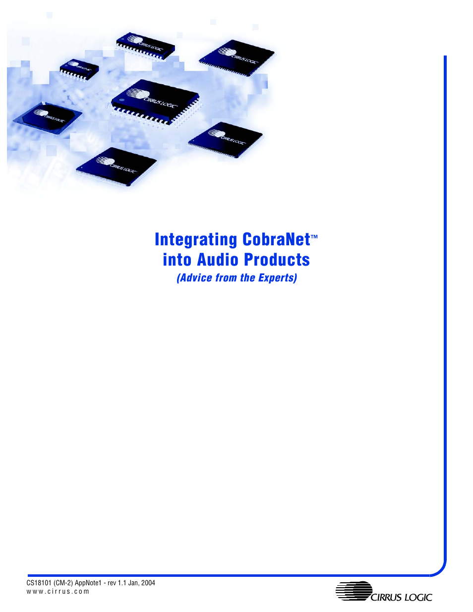 Cirrus Logic AN Integrating CobraNet into Audio Products User Manual | 16 pages