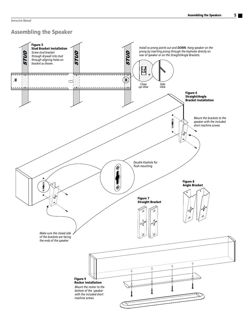 Stud, Assembling the speaker | Atlantic Technology FS-4000 User Manual | Page 5 / 12