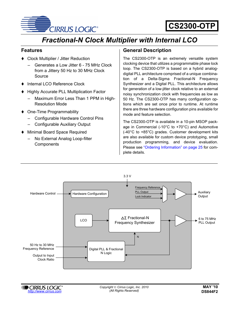 Cirrus Logic CS2300-OTP User Manual | 26 pages