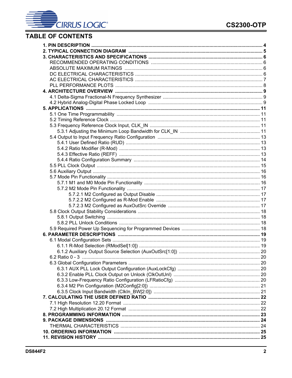 Cirrus Logic CS2300-OTP User Manual | Page 2 / 26