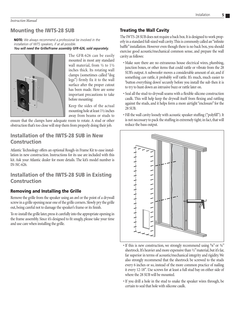 Mounting the iwts-28 sub | Atlantic Technology IWTS-28 SUB User Manual | Page 5 / 8