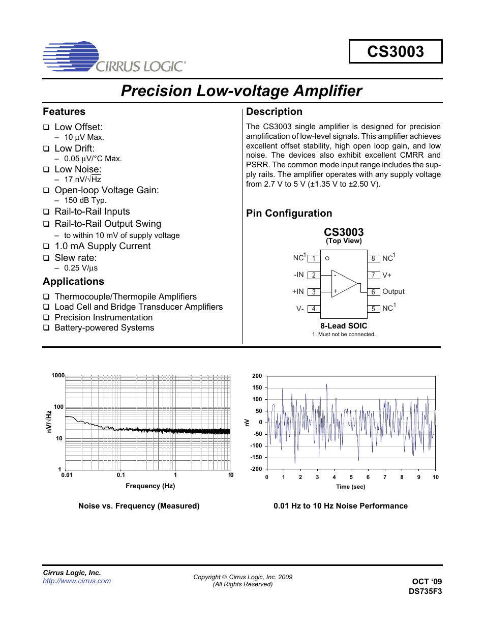 Cirrus Logic CS3003 User Manual | 10 pages