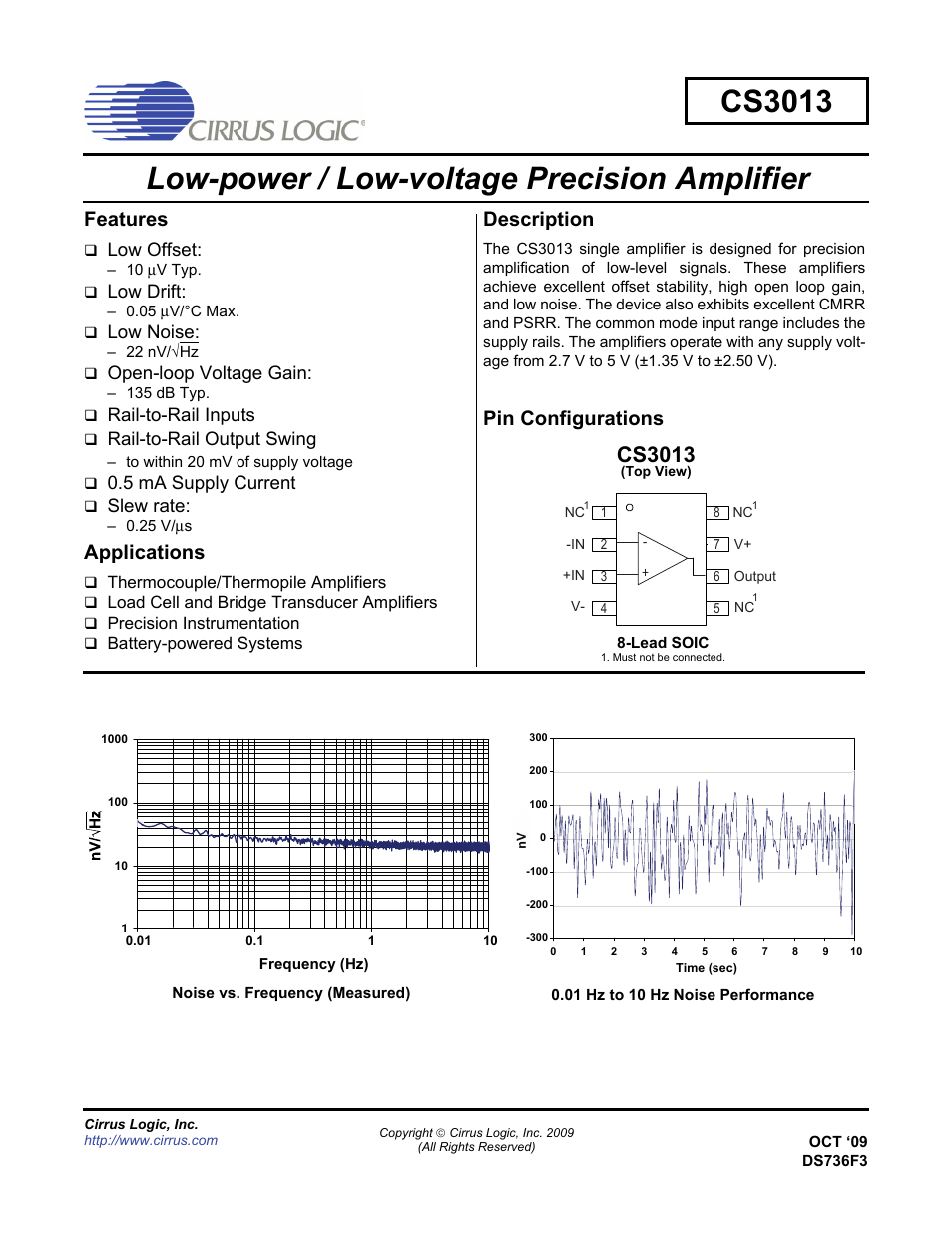 Cirrus Logic CS3013 User Manual | 10 pages