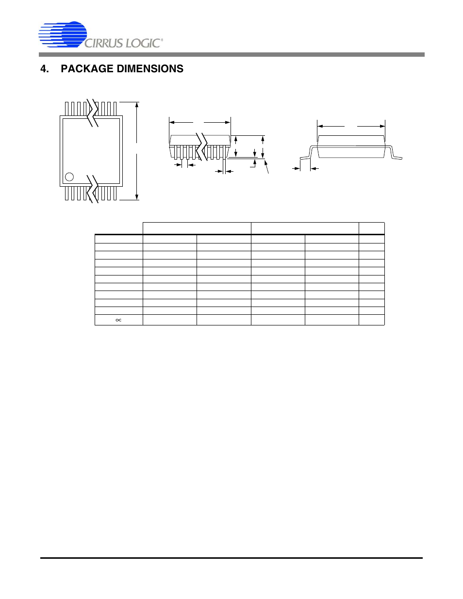 Package dimensions, Cs3301a, 24 pin ssop package drawing | Cirrus Logic CS3301A User Manual | Page 14 / 16