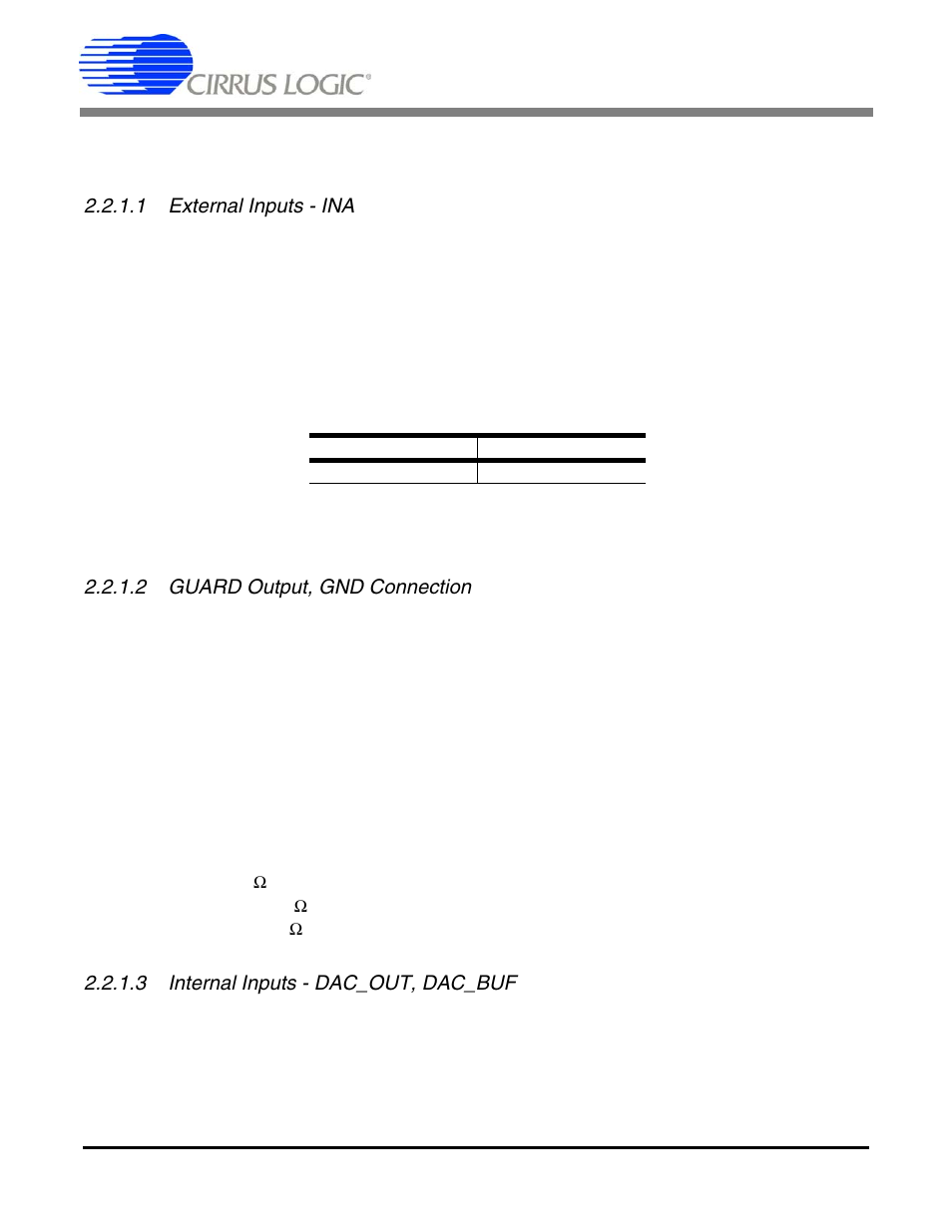 2 analog hardware, 1 analog inputs, 1 external inputs - ina | 2 guard output, gnd connection, 3 internal inputs - dac_out, dac_buf, Table 6. pin header input connections, Crd5378 | Cirrus Logic CRD5378 User Manual | Page 13 / 64