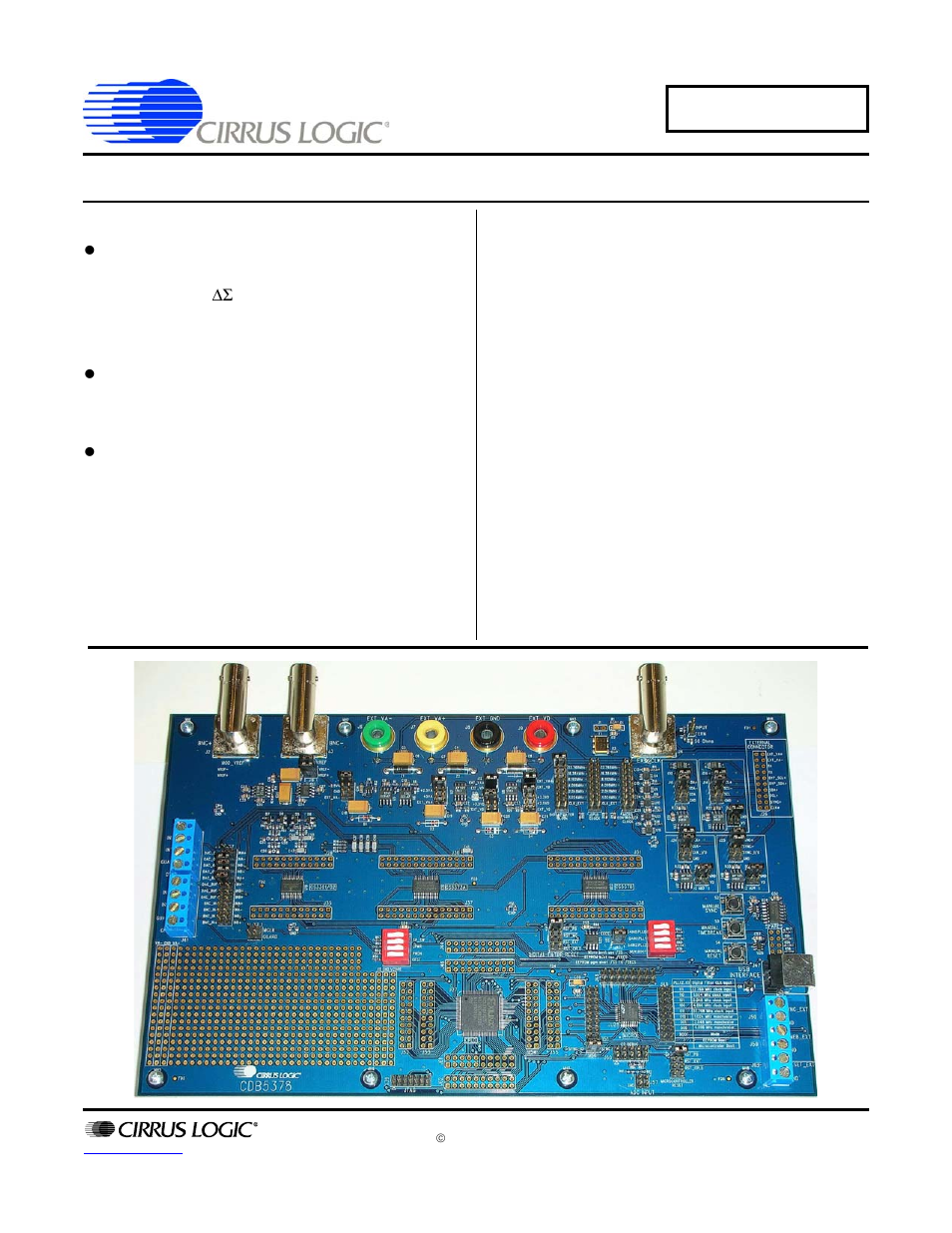 Cirrus Logic CDB5378 User Manual | 74 pages