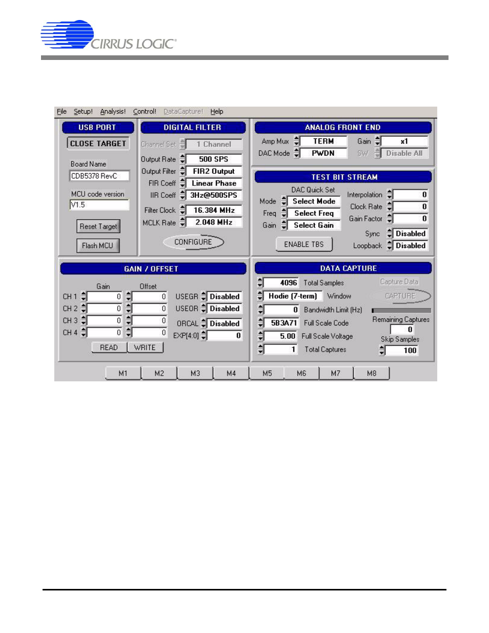3 setup panel, Cdb5378 | Cirrus Logic CDB5378 User Manual | Page 39 / 74