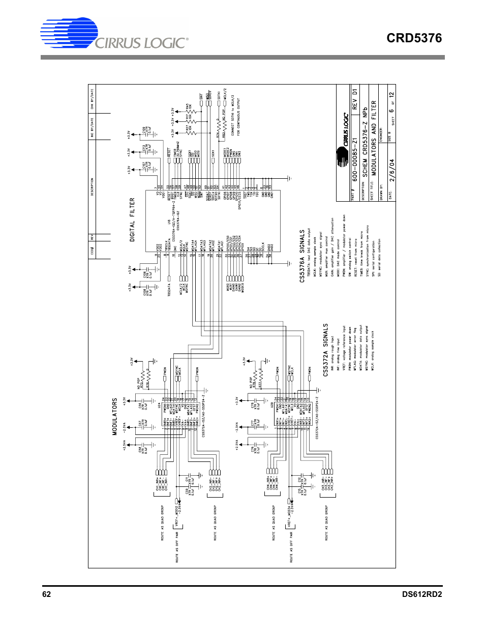 Crd5376 | Cirrus Logic CRD5376 User Manual | Page 62 / 68