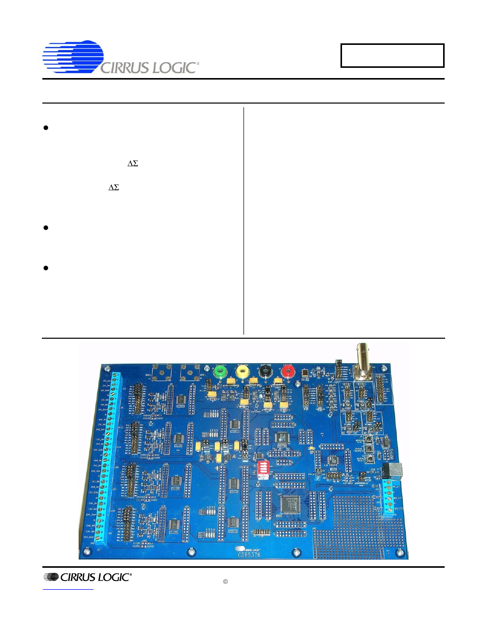 Cirrus Logic CDB5376 User Manual | 80 pages