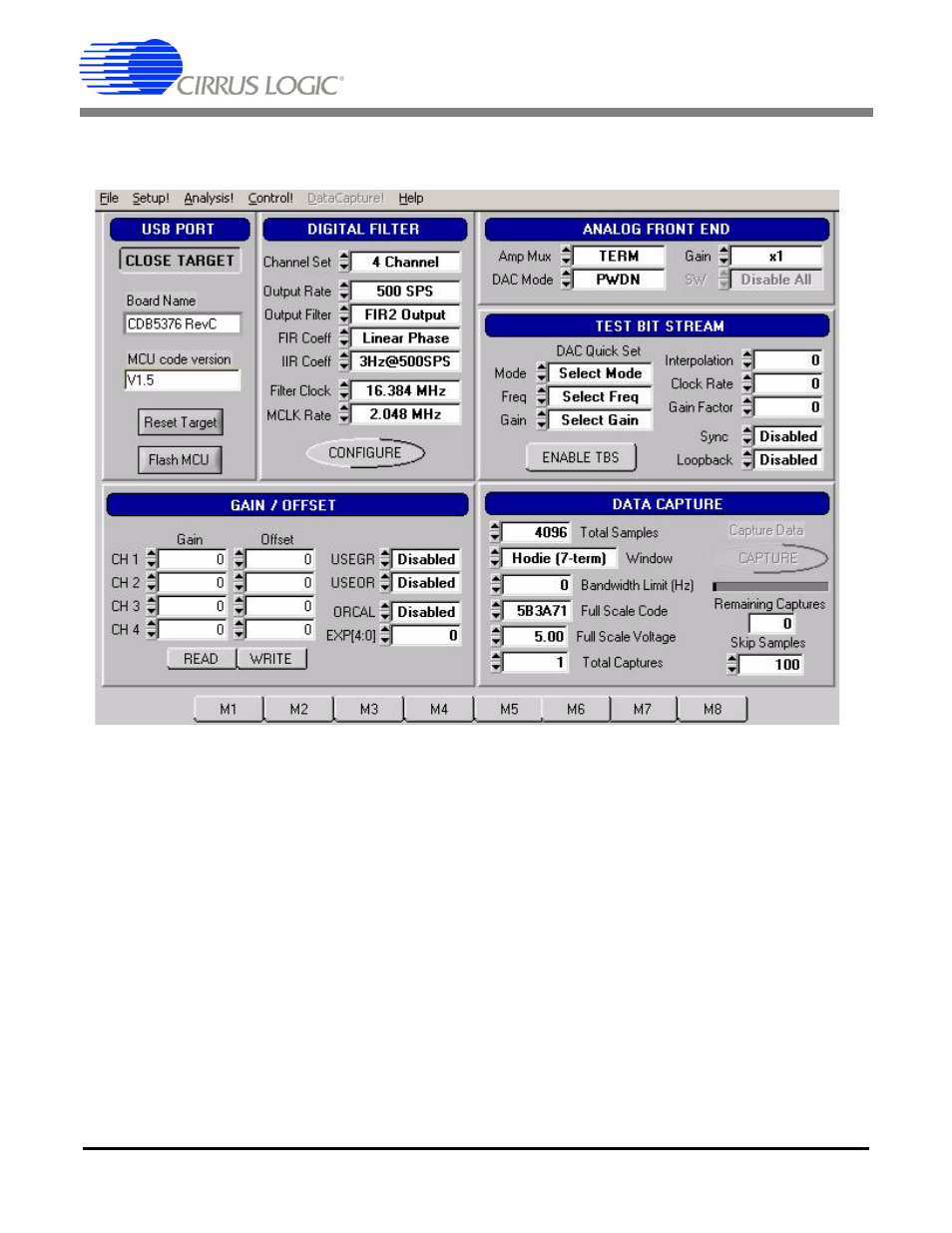 3 setup panel, Cdb5376 | Cirrus Logic CDB5376 User Manual | Page 40 / 80