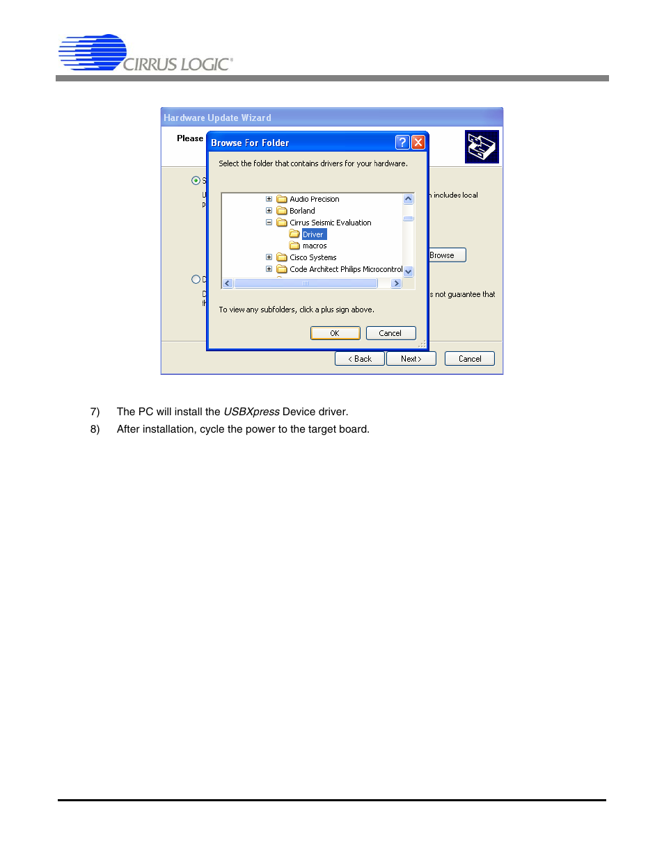 7) the pc will install the usbxpress device driver, An271 | Cirrus Logic AN271 User Manual | Page 3 / 5
