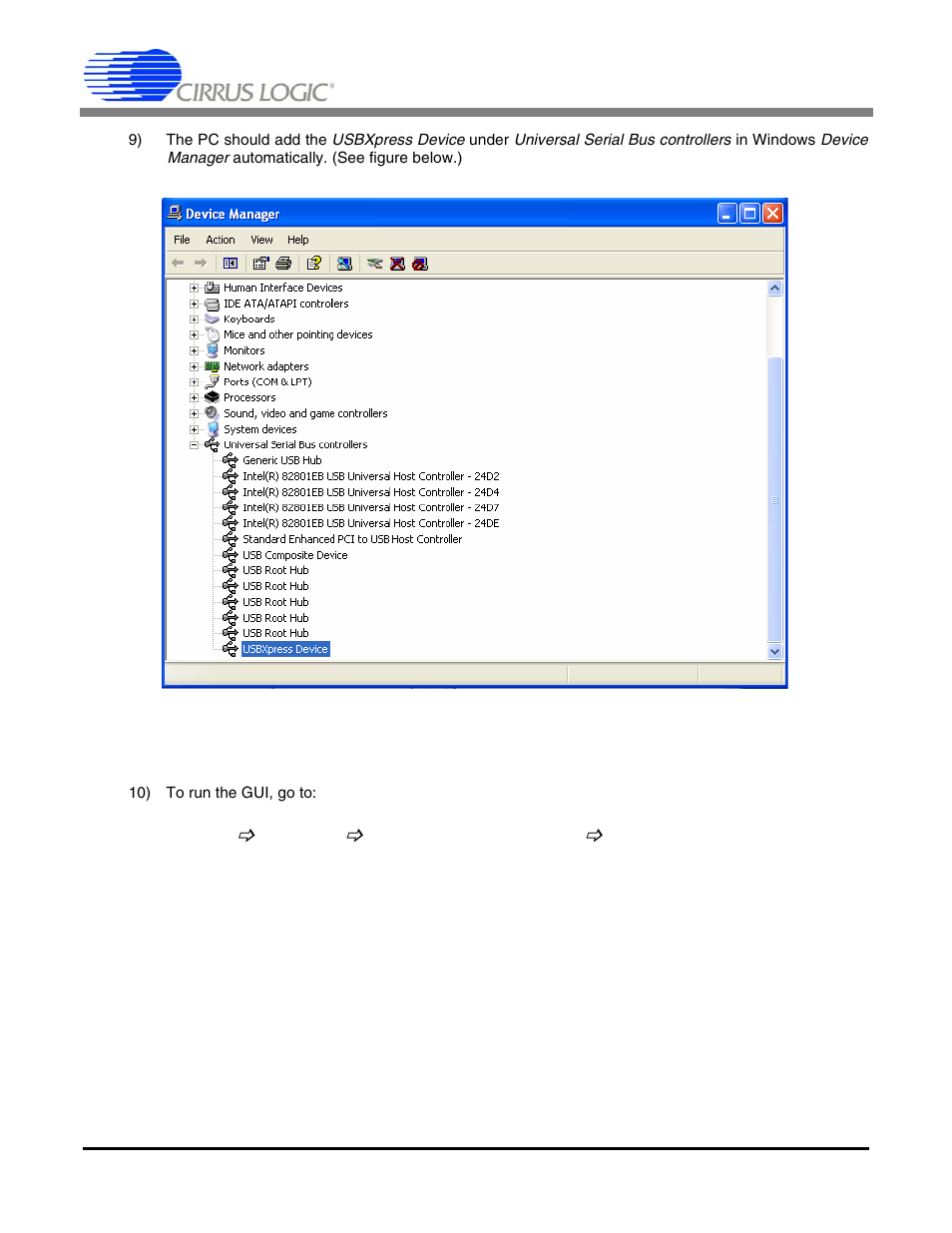 Using the cirrus seismic evaluation gui, 10) to run the gui, go to, An271 | Cirrus Logic AN271 User Manual | Page 4 / 5