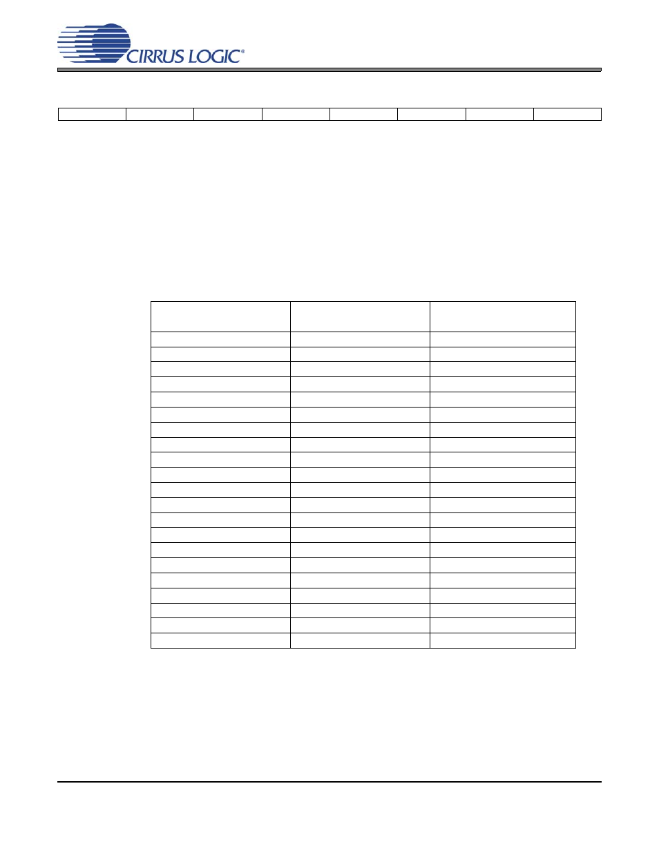 2 ¹db control - address 09h, 1 ¹db control (bit 0 - 7), Table 6. example volume settings | 2 ¼ db control - address 09h, 1 ¼ db control (bit 0 - 7), Cs3318 | Cirrus Logic CS3318 User Manual | Page 32 / 44