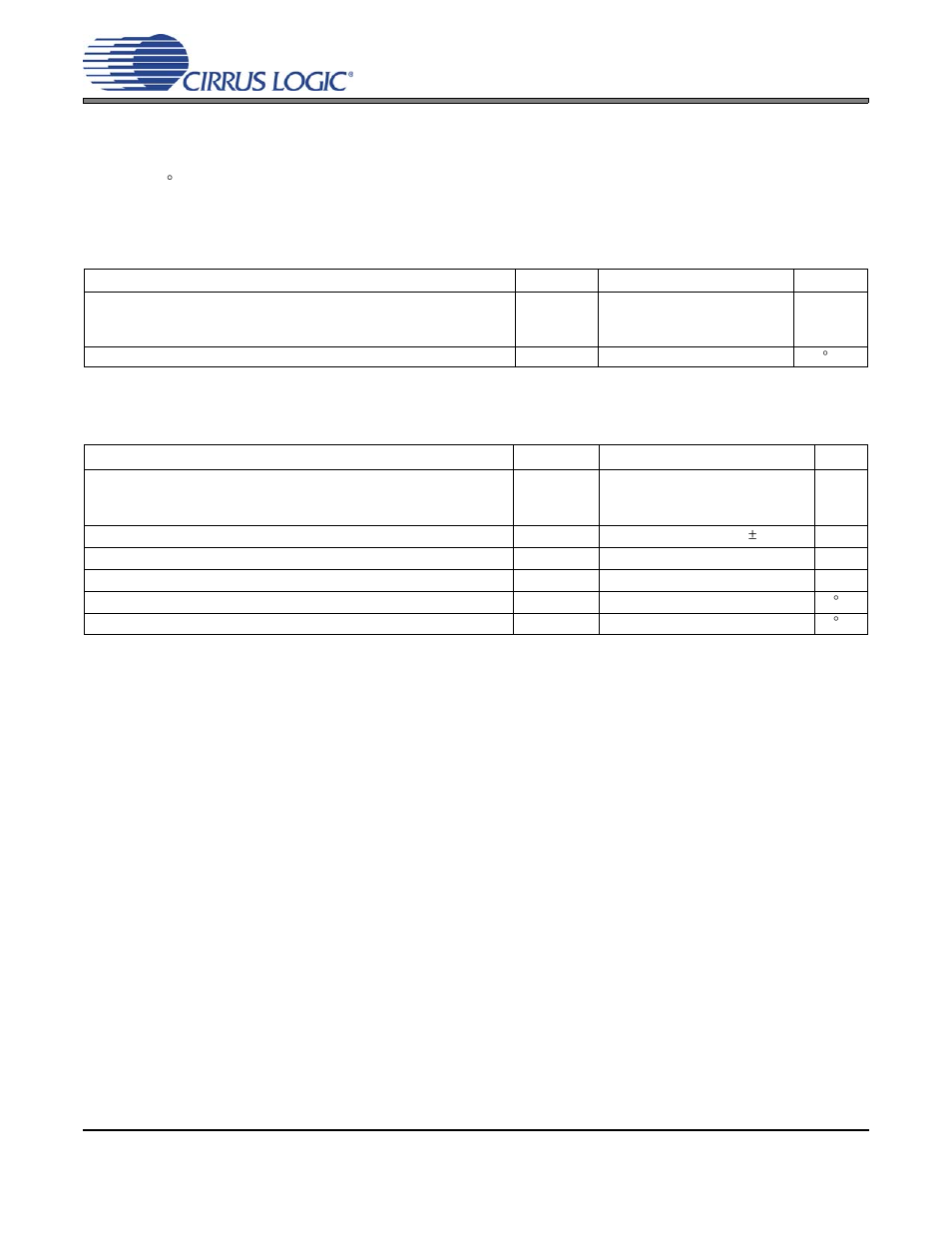 Characteristics and specifications, Specified operating conditions, Absolute maximum ratings | Cirrus Logic CS3318 User Manual | Page 7 / 44