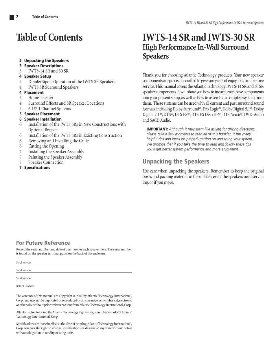 Atlantic Technology IWTS-14 SR User Manual | Page 2 / 8
