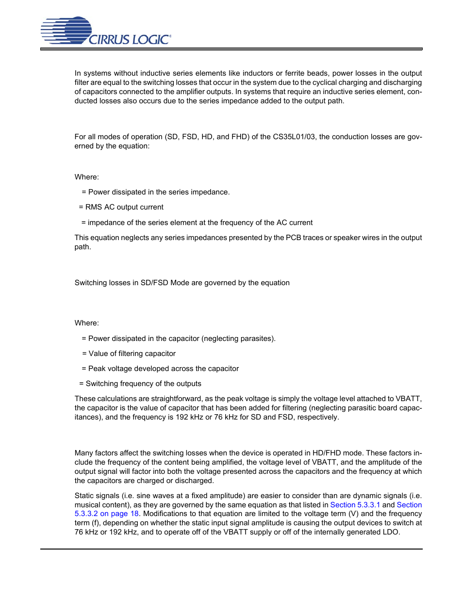 3 output filter power dissipation considerations | Cirrus Logic CS35L03 User Manual | Page 18 / 33