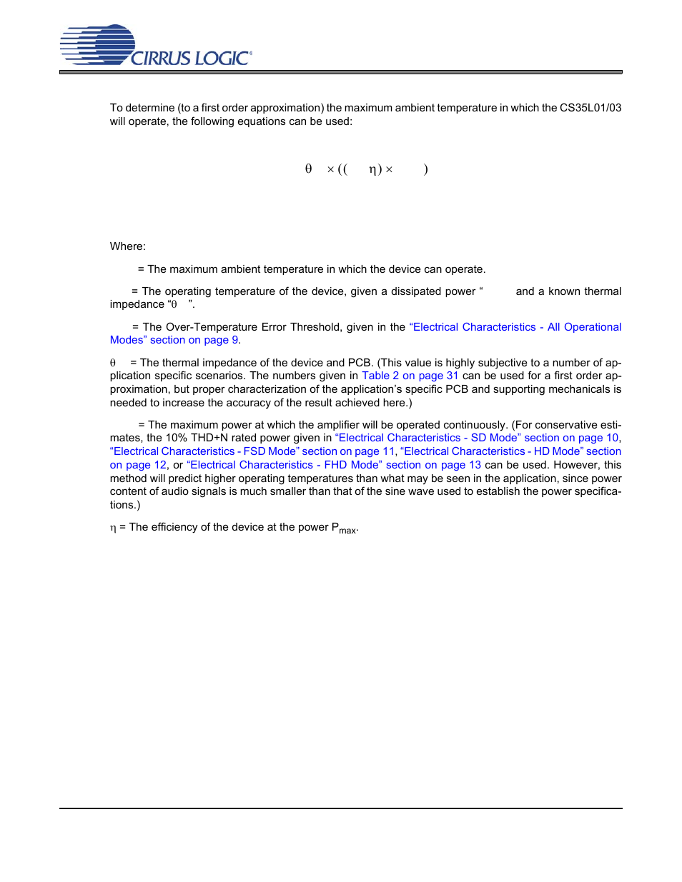 1 determining maximum ambient temperature | Cirrus Logic CS35L03 User Manual | Page 32 / 33