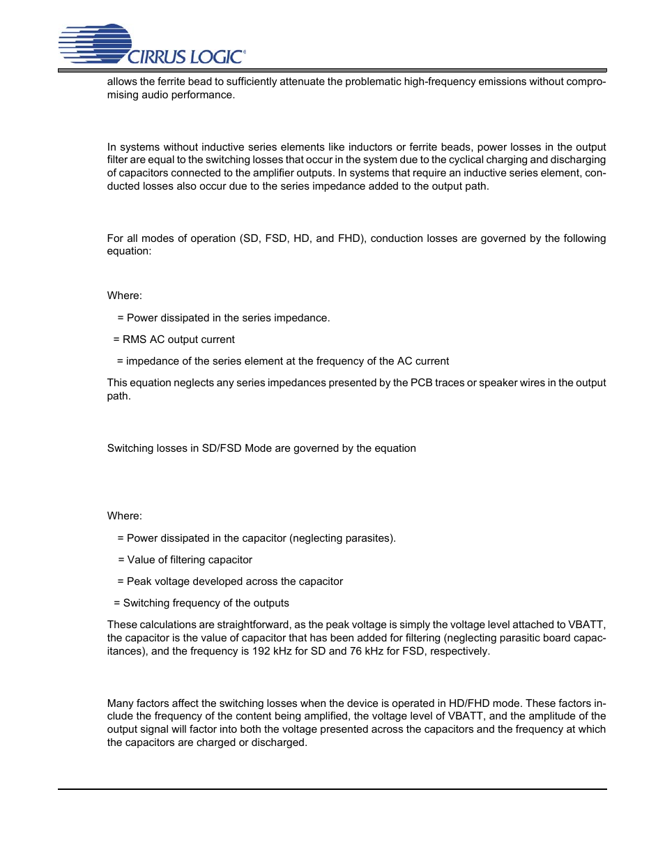 3 output filter power dissipation considerations, Cs35l00 | Cirrus Logic CS35L00 User Manual | Page 18 / 34