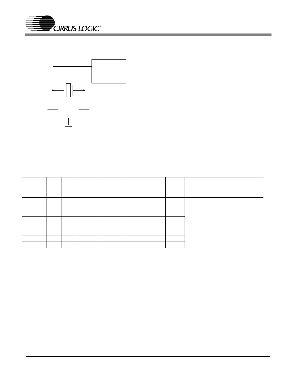 Figure 17. external crystal, Table 18. clocking configurations for the cs4202, Clock as shown in figure 17 | Cs4202 | Cirrus Logic CS4202 User Manual | Page 49 / 66