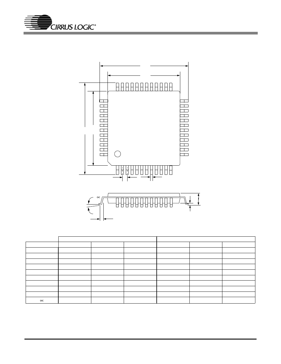 Package dimensions, Cs4202, 48l lqfp package drawing | Cirrus Logic CS4202 User Manual | Page 66 / 66