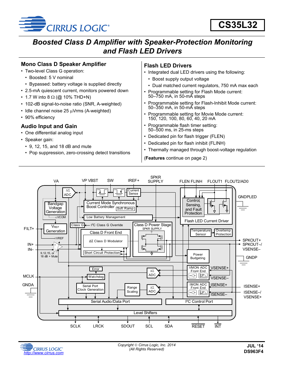 Cirrus Logic CS35L32 User Manual | 51 pages