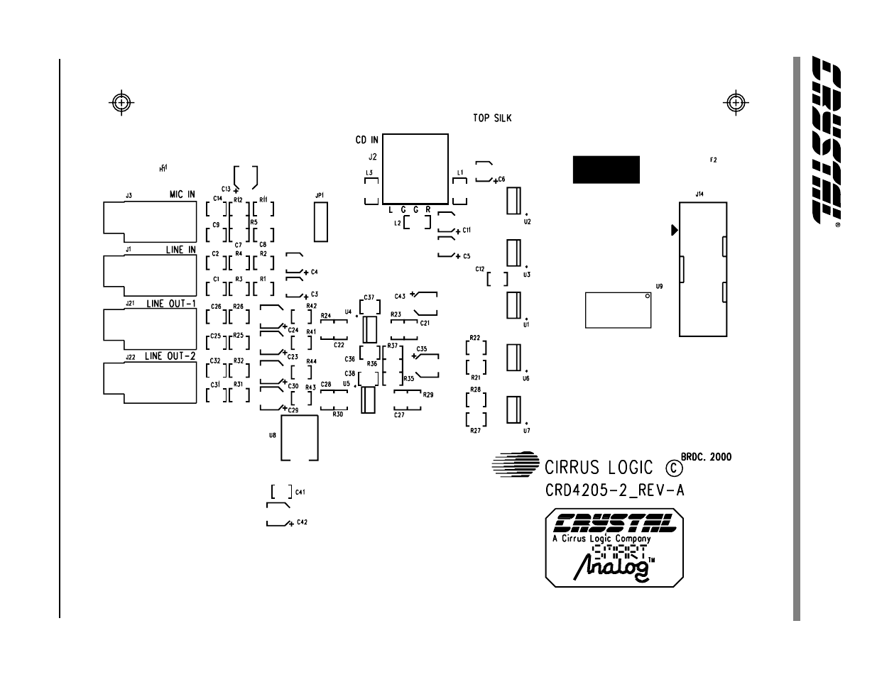 Figure 6. silkscreen | Cirrus Logic CRD4205-2 User Manual | Page 11 / 18