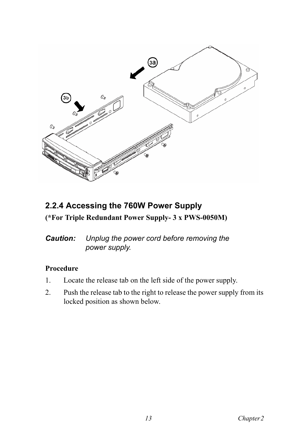 4 accessing the 760w power supply, Accessing the 760w power supply | Advantech DNS-3200 User Manual | Page 31 / 110