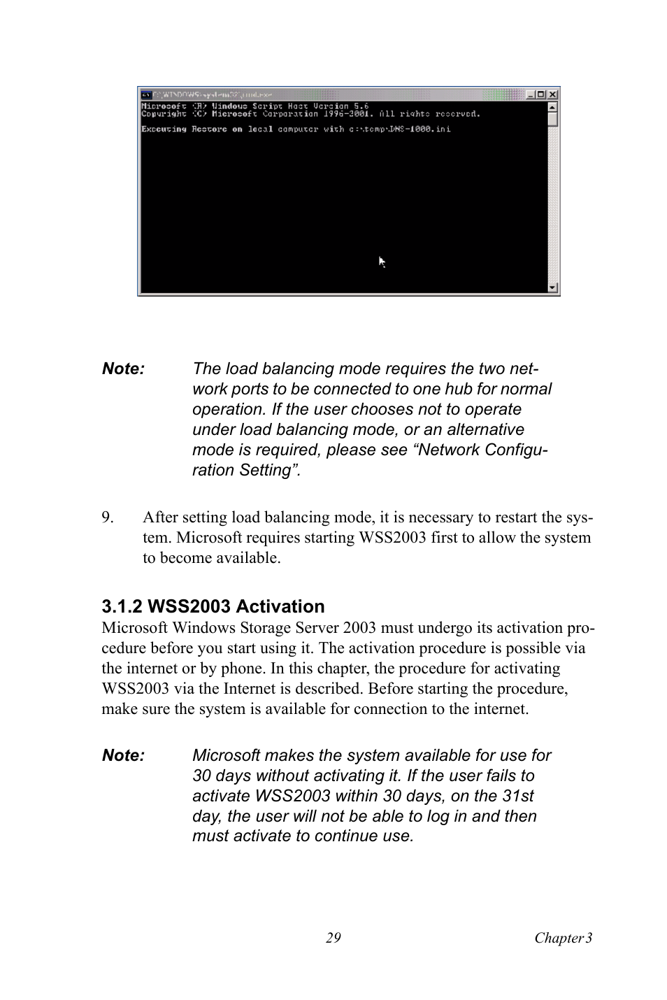 2 wss2003 activation, Wss2003 activation | Advantech DNS-3200 User Manual | Page 47 / 110