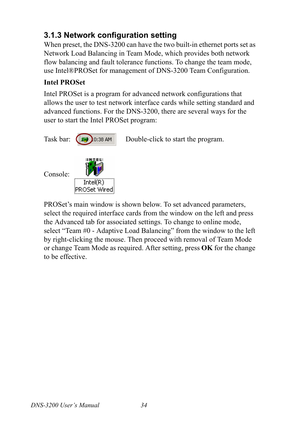 3 network configuration setting, Network configuration setting | Advantech DNS-3200 User Manual | Page 52 / 110