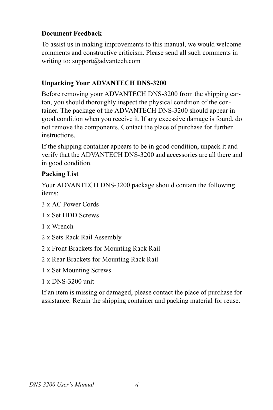 Advantech DNS-3200 User Manual | Page 6 / 110