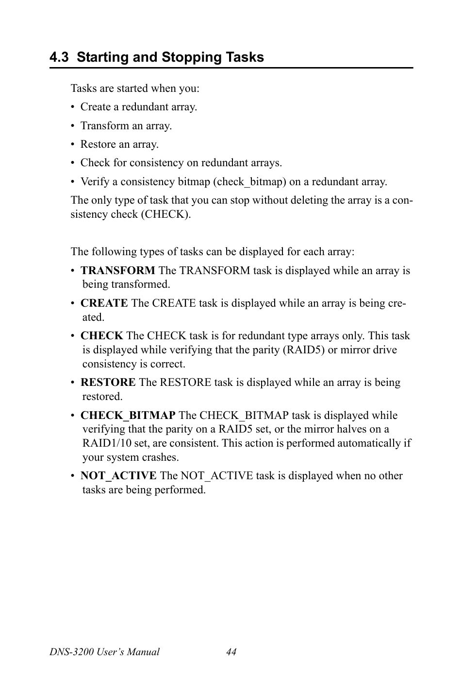 3 starting and stopping tasks, Starting and stopping tasks | Advantech DNS-3200 User Manual | Page 62 / 110